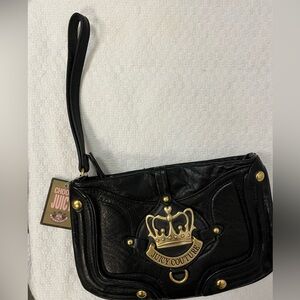 Juicy Couture Black Wristlet with Crown Gold Hardware. NWT 🎁